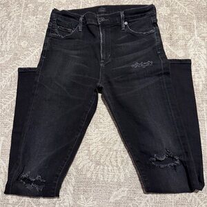 Citizens of Humanity Rocket High Rise Skinny Denim Black Distressed size 27